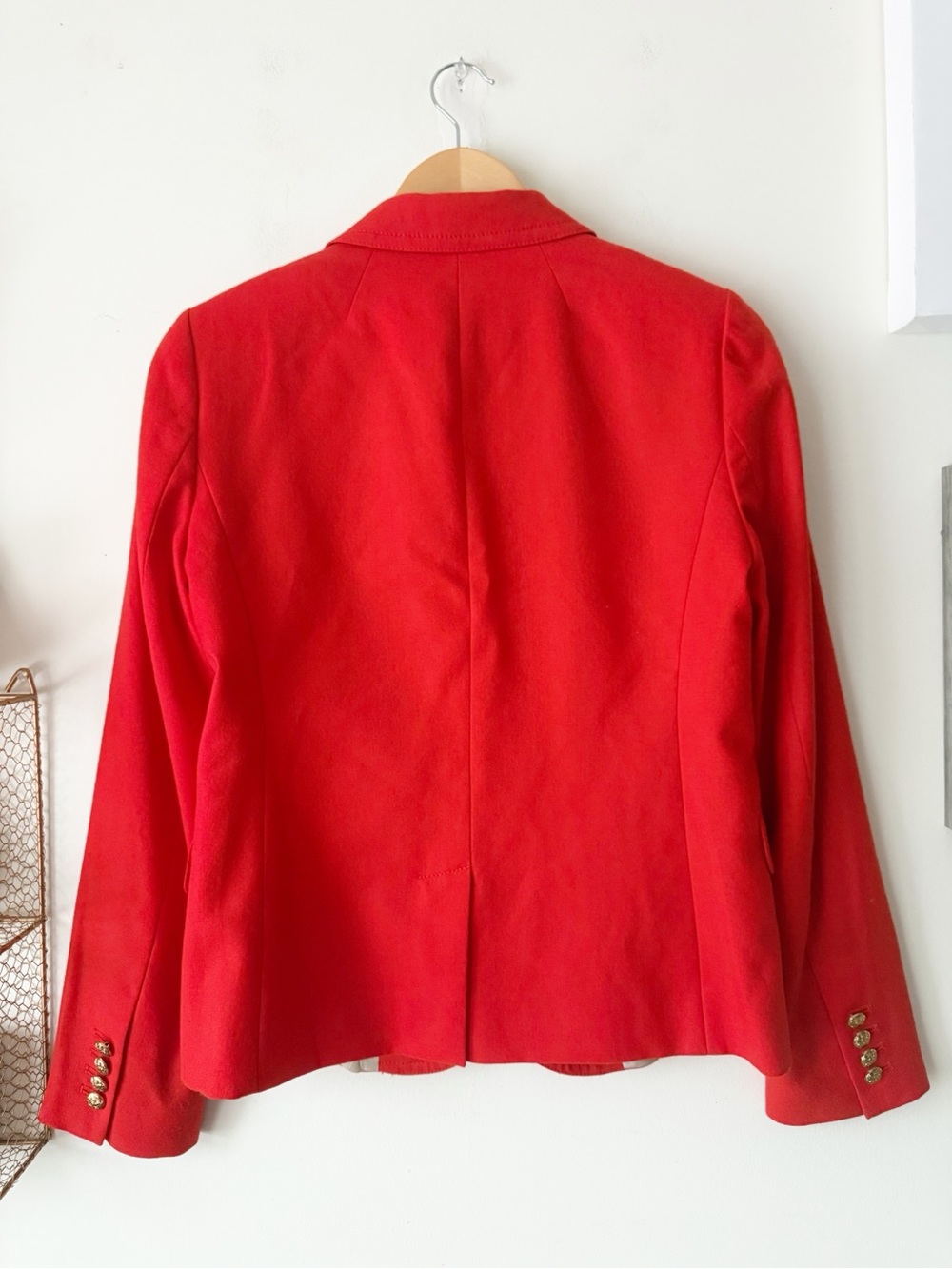 J.Crew Dark Orange Wool Schoolboy Blazer Size 6 Gold Crest Buttons Fall Preppy - Picture 3 of 15